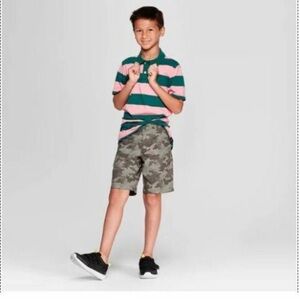 NWT Cat & Jack Chino Shorts Boy's Size‎ 12 Camo Adjustable Waist Flat Front kids